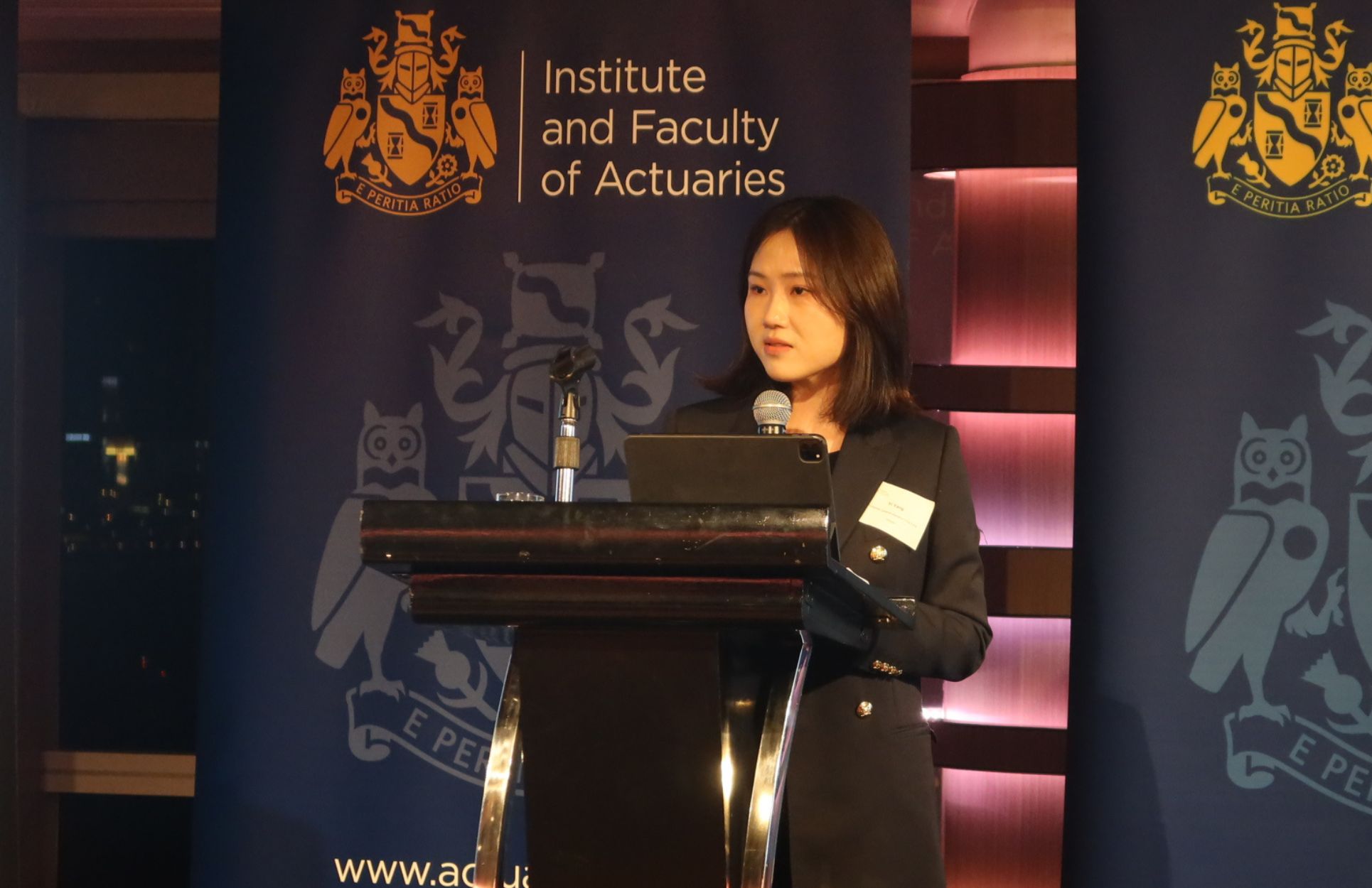 Yi Yang speaking at the launch event in Hong Kong